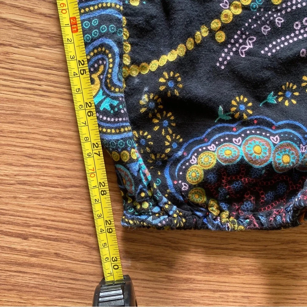 **GIVEAWAY** Paisley Print Bali Yoga Pants with Shirred Waist Size L Boho - Picture 10 of 14